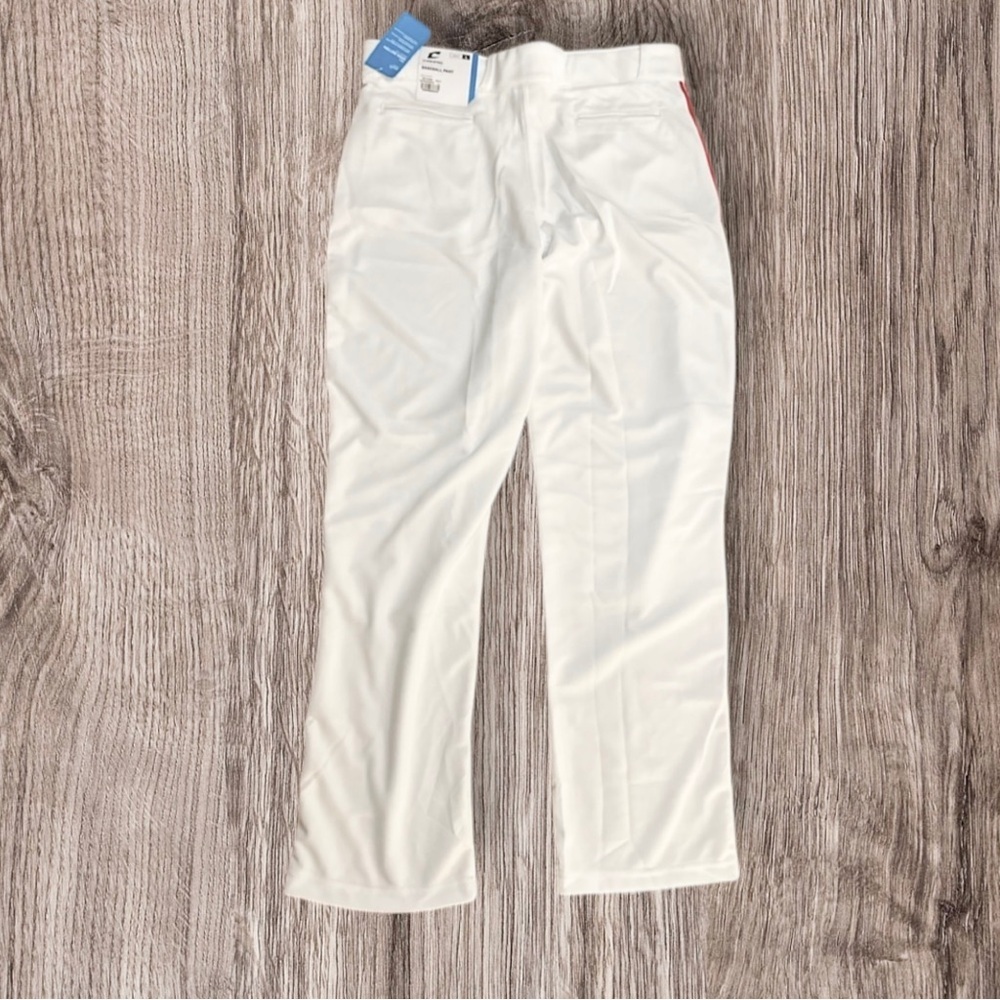 CHAMPRO MVP Open Bottom Baseball Pants White Red Braid ~ Size L ~ NWT - Picture 5 of 5